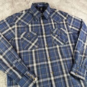 Pendleton Frontier Pearl Snap Shirt Plaid‎ Western Button Up Mens Small Cowboy